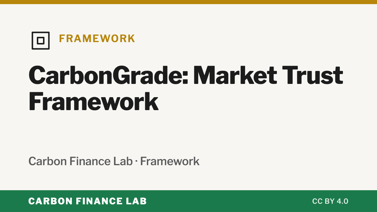 CarbonGrade: Market Trust Framework — Framework
