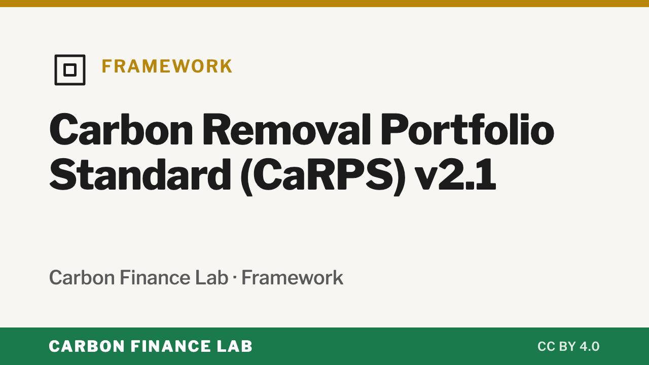 Carbon Removal Portfolio Standard (CaRPS) v2.1 — Framework