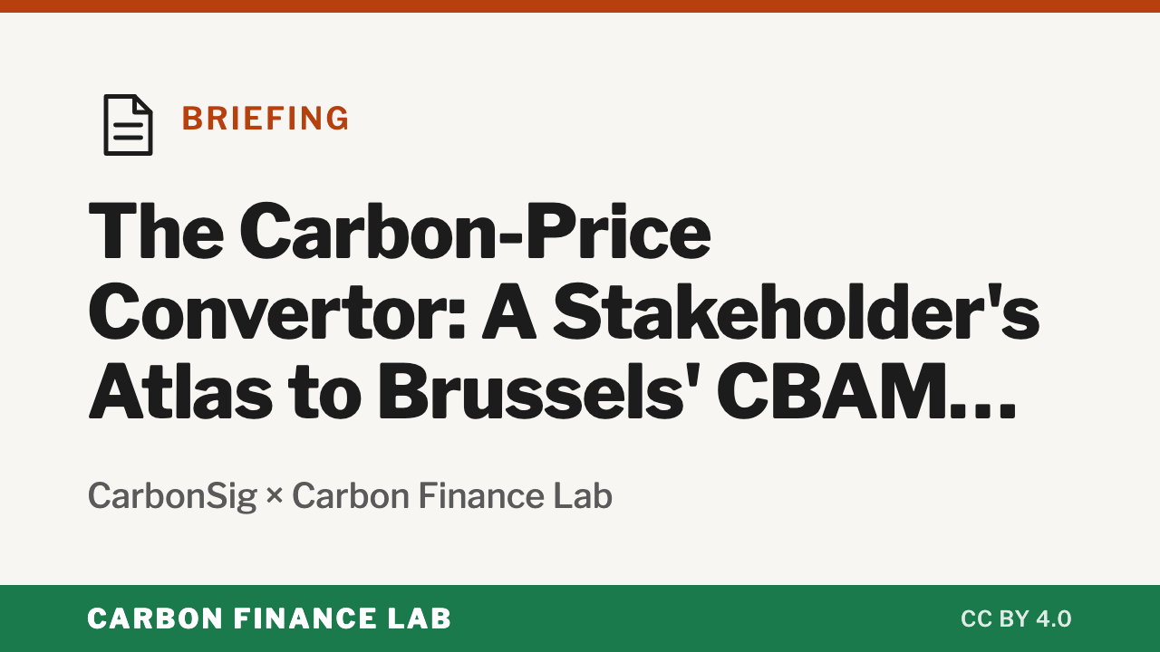 The Carbon-Price Convertor: A Stakeholder's Atlas to Brussels' CBAM Fine Print — Briefing