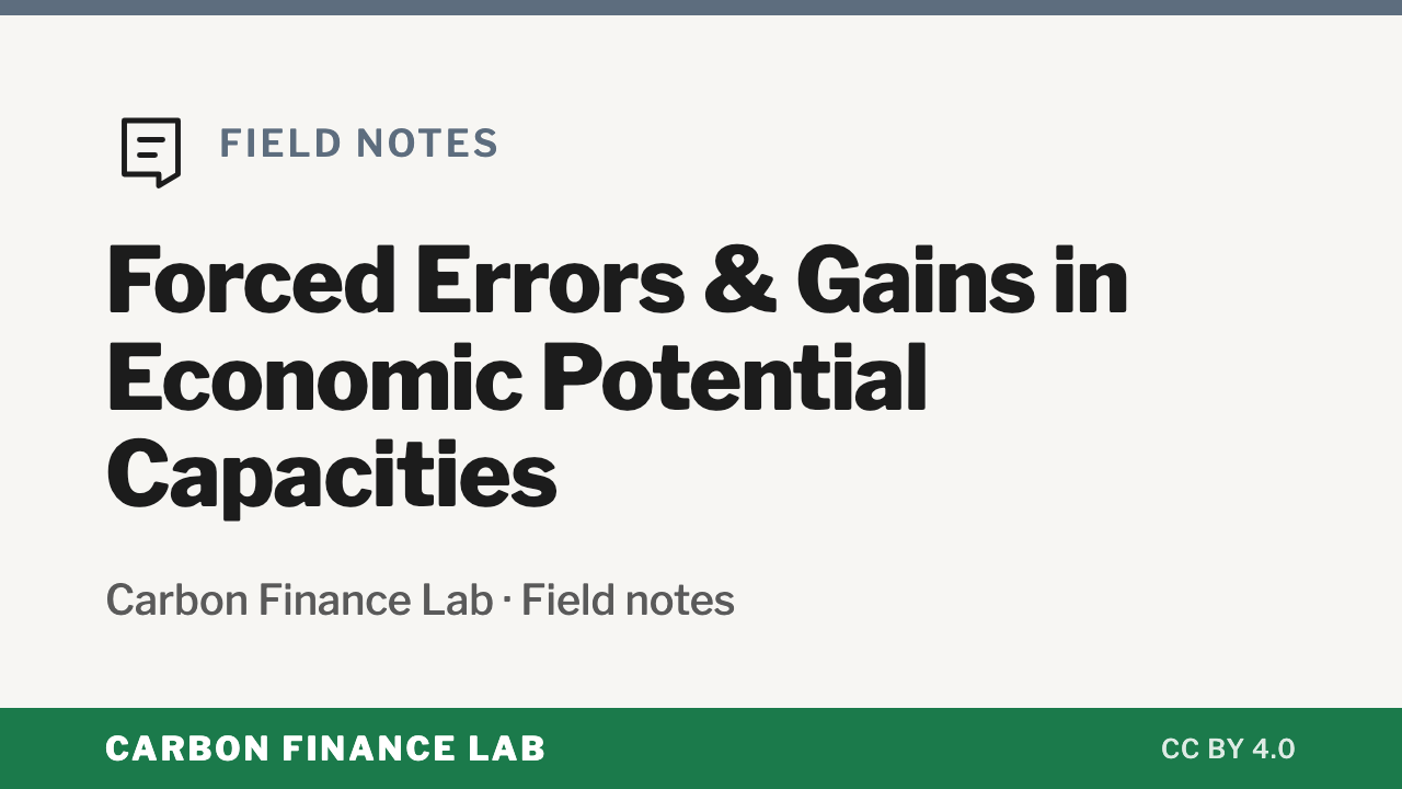 Forced Errors & Gains in Economic Potential Capacities — Field notes