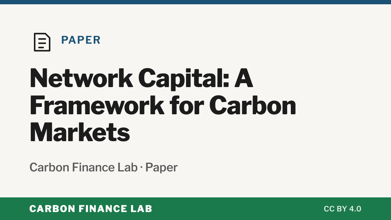 Network Capital: A Framework for Carbon Markets — Paper